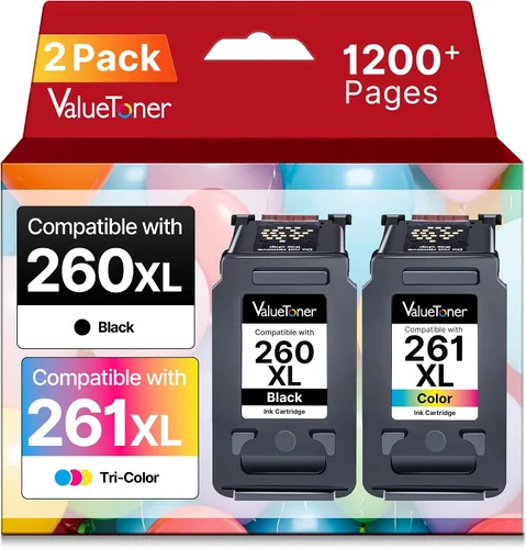 260XL 261XL Cartucho de tinta de repuesto para cartuchos de tinta Canon 260 y 261 XL PG-260 CL-261 funciona con impresora Canon Pixma TS6420a TS6420