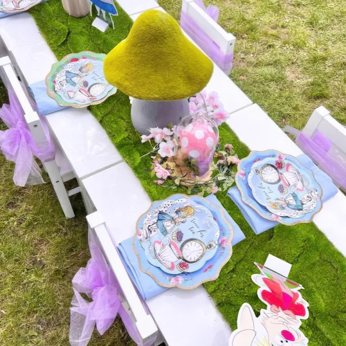 Miniatura 7 de FAICOIA Alfombra de musgo falso, rollo de camino de mesa para jardines de hadas, césped, boda, decoración de mesa de bosque, 39 x 39 pulgadas, musgo