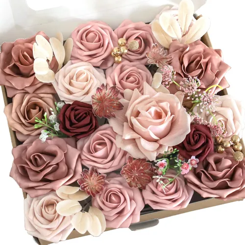 Lookein Flores Artificiales para Decoración de Boda DIY, Ramo de Novia, Centros de Mesa, Coronas de Flores, Flores de Pasillo, Decoración del Hogar,
