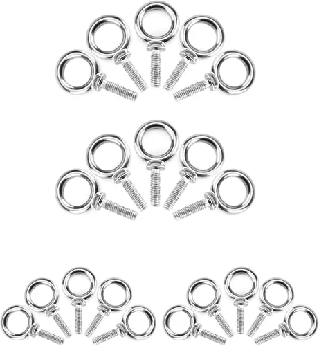 Miniatura 15 de QWORK Perno de ojo, paquete de 10 pernos roscados de acero inoxidable de grado marino UNC de 3/8" x 1-1/4