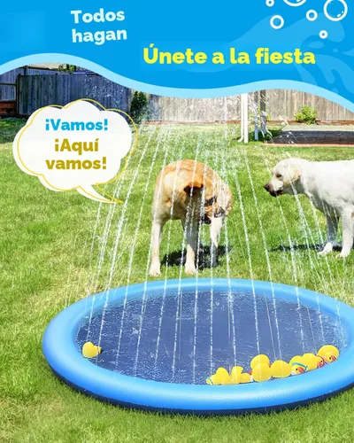Miniatura 5 de Peteast Alfombrilla de salpicaduras para perros y niños – Piscina antideslizante para perros grandes, 0.023 in de grosor, duradera alfombra de juego