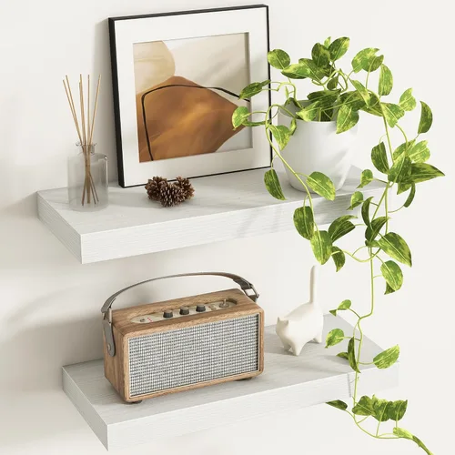 Miniatura 12 de Fun Memories Estantes flotantes – Estante de pared de 9.3 pulgadas de profundidad para decoración y almacenamiento – Estantería de exhibición