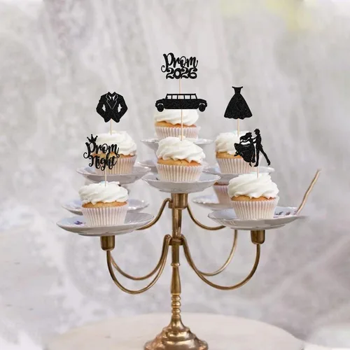 Miniatura 5 de 24 piezas de decoración de cupcakes de graduación para fiesta 2026, selecciones de cupcakes de noche de graduación 2026, decoraciones para pasteles