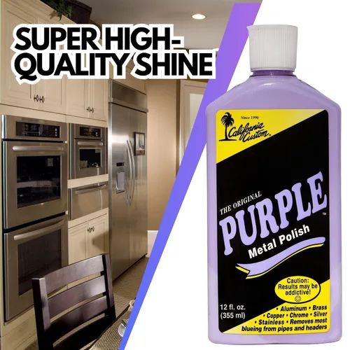 Miniatura 6 de CALIFORNIA CUSTOM Productos – El pulidor de metal morado original, sin silicona, seguro para talleres de carrocería, ideal para aluminio, latón