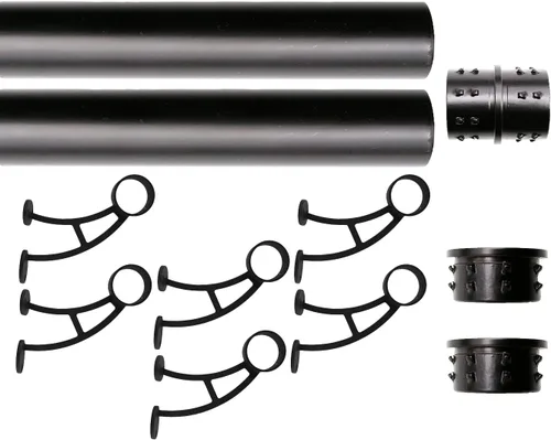 Miniatura 13 de Kit de riel de pie de montaje en barra sólida, tubo de acero inoxidable negro mate con conector interno, soporte de riel de pie de montaje en barra