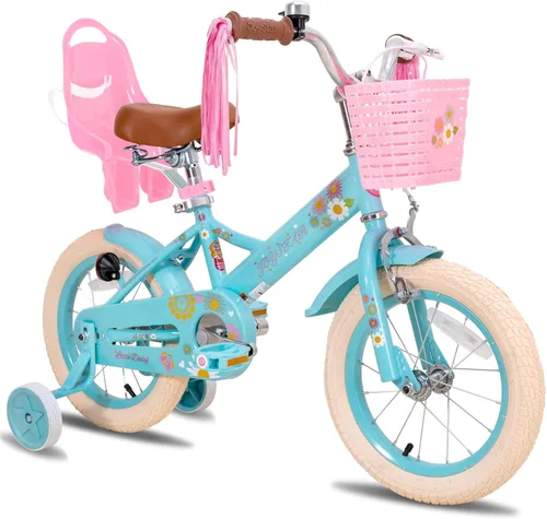 Joystar - Little Daisy - Bicicleta infantil, unisex, para niños de 2 a 7 años, de 12, 14 y 16 pulgadas, con asiento para muñeca, serpentinas,