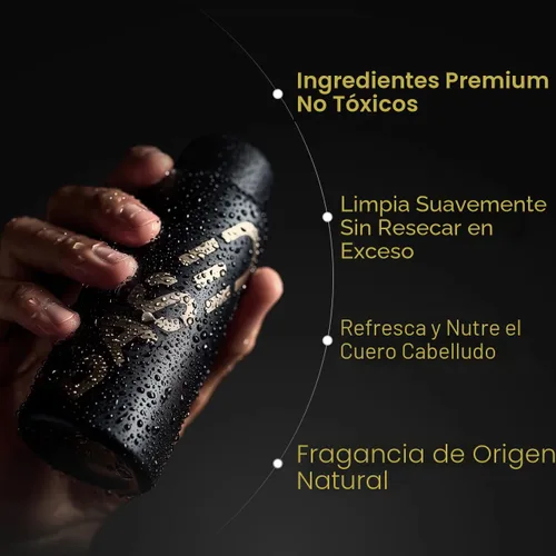 Miniatura 2 de BASED Champú rejuvenecedor con aloe vera, aceite de menta y aceite de coco, champú limpiador para hombres, sin sulfatos, parabenos o ftalatos