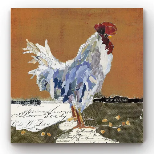 Miniatura 13 de Renditions Gallery Arte moderno de gallina con flores sobre lienzo estirado para decoración de pared