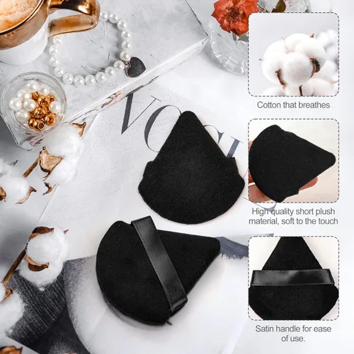 Miniatura 3 de 16 Esponjas de Maquillaje Triangulares, Esponja de Maquillaje Facial para Polvo Suelto Corporal, Herramienta de Belleza Negro