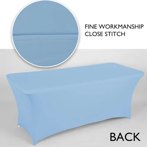 Miniatura 7 de Jeloris Mantel rectangular de elastano con parte trasera abierta (5 pies, negro) ajustado, lavable, sin arrugas, elástico y elástico para mesa