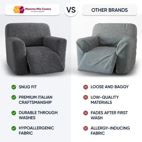 Miniatura 3 de PAULATO BY GA.I.CO. Funda para sillón, sofá, desmontable, para muebles, elástica, de doble vista, hecha en Italia, colección Mille Righe Azul