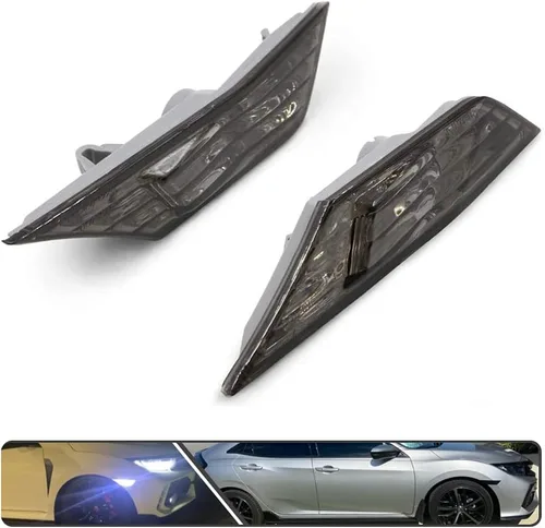 Miniatura 6 de 2 unids JDM llevó la luz de marcador lateral para Hon'da Civic Sedán/Coupe/Hatchback 2016 en adelante lente ahumada luces de señal de giro Lente