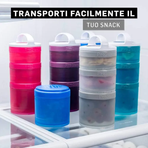 Miniatura 6 de BlenderBottle ProStak frascos de almacenamiento Twist n' Lock de expansión 2 paquetes con bandeja para pastillas, todo negro