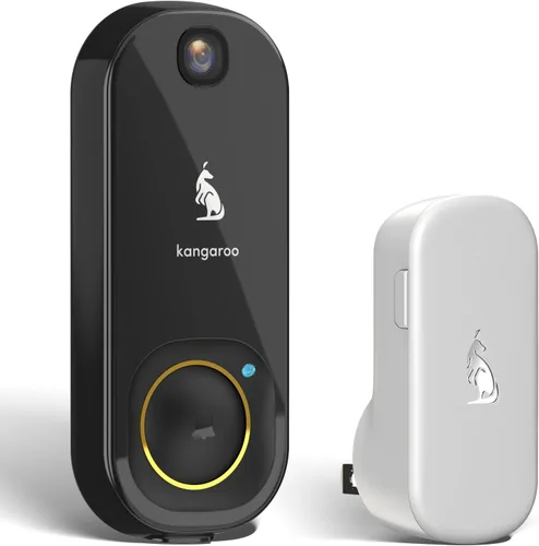 Timbre inalámbrico tipo canguro+timbre, cámara HD, fácil instalación, batería de potencia, detección de movimiento, WiFi 2.4G, alertas en tiempo