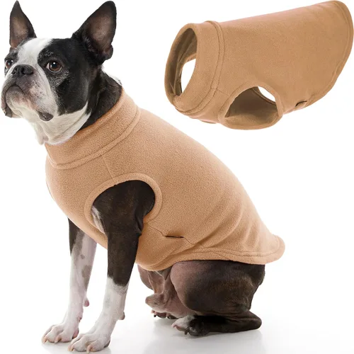 Miniatura 39 de Gooby - Chaleco de Vellón Elástico, Chaleco de Vellón Tipo Pullover Chaqueta Suéter para Perros, Azul Argyle, Extra Pequeño