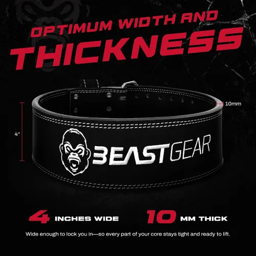 Miniatura 5 de Beast Gear Cinturón de levantamiento de pesas – Cinturón de cuero para levantamiento de pesas para hombres, cinturón de levantamiento de pesas