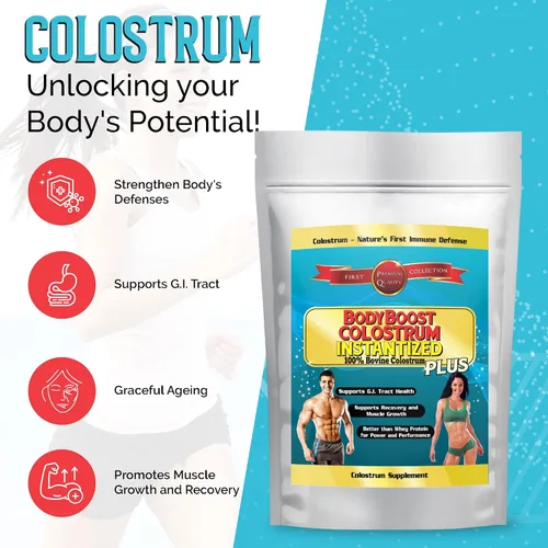 Miniatura 5 de BodyBoost Calostro instantáneo, 100% calostro bovino, suplemento de refuerzo inmunológico con inmunoglobulina y lactoferrina, súper alimento