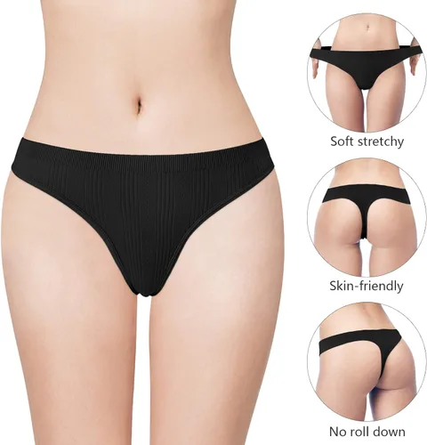 Miniatura 2 de Dlala Womens Thongs Breathable Panties Low Rise Sexy G-String Underwear Pack of 7