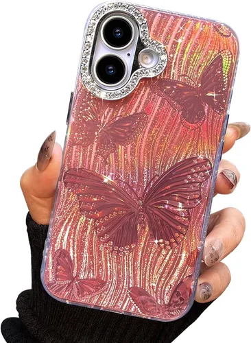 Miniatura 99 de I-MGAE-IN-AR Funda compacta para iPhone 11, diseño de mariposa, marco de protección de lente de cámara con diamante 3D, bonitas fundas protectoras