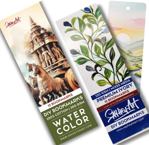 Miniatura 11 de Marcapáginas de papel kraft marrón de alta calidad de 350 GSM, ideal para medios mixtos y bellas artes (paquete de 2)