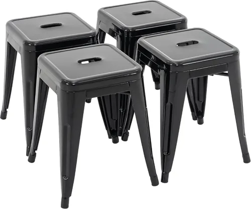 Miniatura 20 de Brage Living Juego de 4 taburetes industriales de metal de 18 pulgadas, taburetes apilables para aula, sillas de comedor de metal sin espalda