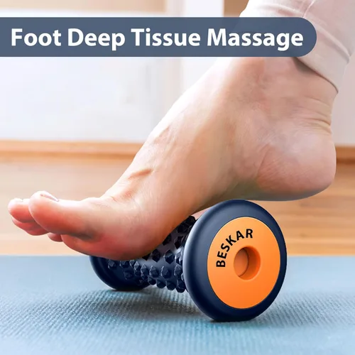 Miniatura 2 de BESKAR Rodillo de masaje para los pies para alivio de fascitis plantar, herramienta portátil de reflexología, rodillos de masaje de punto de Azul