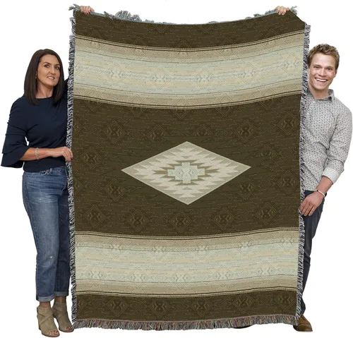 Miniatura 25 de Pure Country Weavers Manta Baja – Inspirada en los nativos americanos del suroeste – Manta de regalo tejida de algodón – Fabricada en los Estados