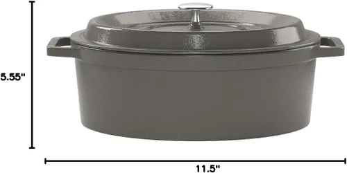 Miniatura 3 de Staub La Cocotte Oval 40500-236 Pico Cocotte Oval Gris 9.1 pulgadas (23 cm) Olla de hierro fundido esmaltada para Manos Izquierdas, Compatible