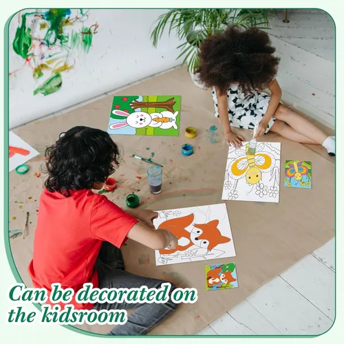 Miniatura 4 de Sherr Juego de 24 lienzos predibujados para pintar para adultos, lienzo preimpreso a granel, sorbo y kit de pintura, paneles estirados, juego
