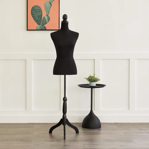 Miniatura 6 de Vestido forma de maniquí femenino Torso, cuerpo de maniquí ajustable en altura con soporte para costura, exhibición, negro