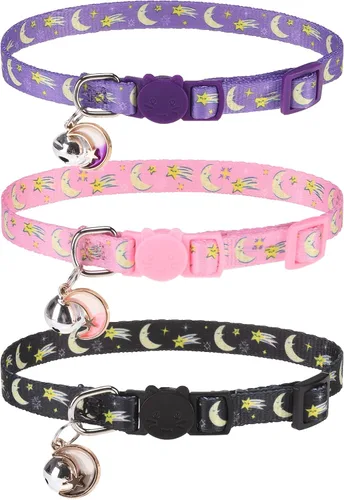 Miniatura 18 de Collares Navideños Separables para Gatos con Campana y Bonitos Colgantes - Paquete de 3 Collares de Seguridad Ajustables para Gatitos - Collar