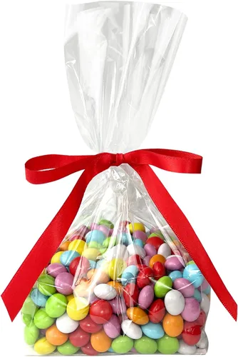Miniatura 13 de Morepack Bolsas de celofán con refuerzo y fondo plano con inserción de papel 50 piezas 6x4x13 pulgadas Bolsas de celofán con refuerzo