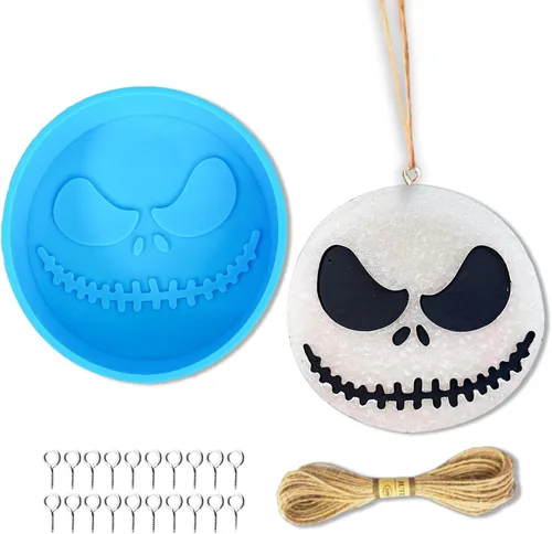 Miniatura 8 de Molde de silicona para Halloween, molde de freshie de fantasmas gritos para cuentas aromáticas, kit de freshies de automóvil, suministros para Molde