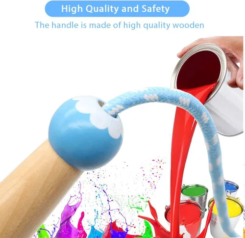 Miniatura 3 de Cuerda de Saltar para Niños, Cuerda de Saltar Ajustable de 7 Pies de Algodón con Mango de Madera para Niños y Niñas, Ejercicio al Aire Libre