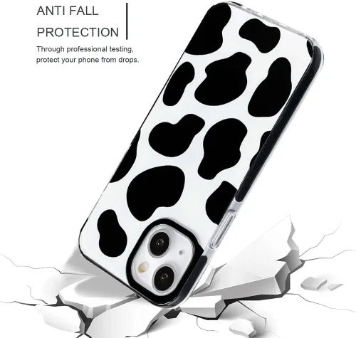 Miniatura 2 de Funda compatible con iPhone 14 Plus con diseño de vaca, lindo y transparente con diseño de silicona suave, fresca, estética, protectora, resistente