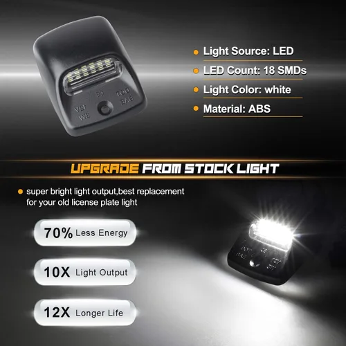 Miniatura 2 de Lámpara LED de repuesto para placa de matrícula compatible con Tacoma 2005 a 2015, Tundra 2000 a 2013, 6000 K blanco