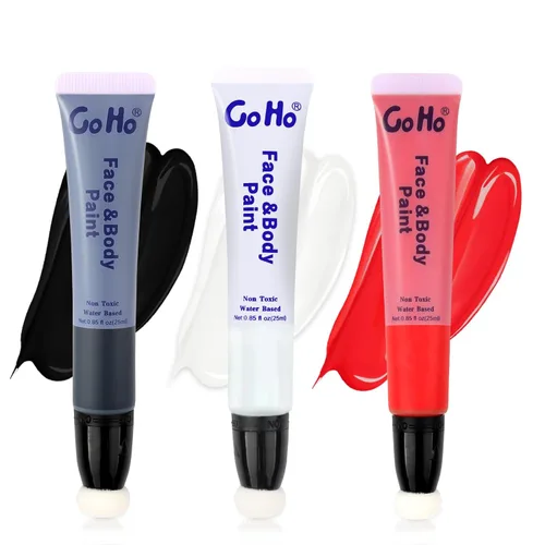 Miniatura 17 de Go Ho Barra de pintura facial verde claro, accesorios verdes, pintura corporal crema a base de agua, lavable, altamente pigmentada, suave y segura