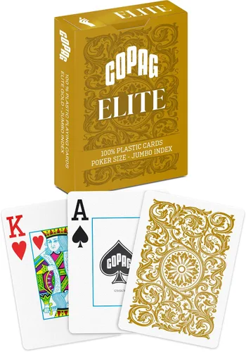Miniatura 11 de Copag Elite cartas de juego 100% de plástico, tamaño póquer (estándar) índice Jumbo, baraja individual (negro)