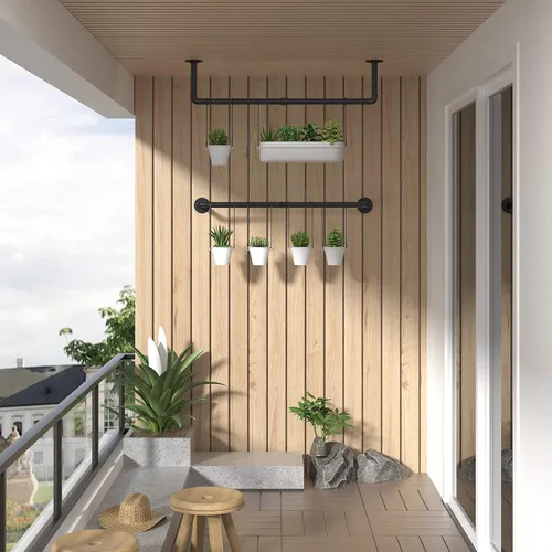 Miniatura 7 de Elibbren Paquete de 4 percheros de montaje en pared, perchero industrial de 38.4 pulgadas, perchero para colgar ropa, barra de hierro resistente