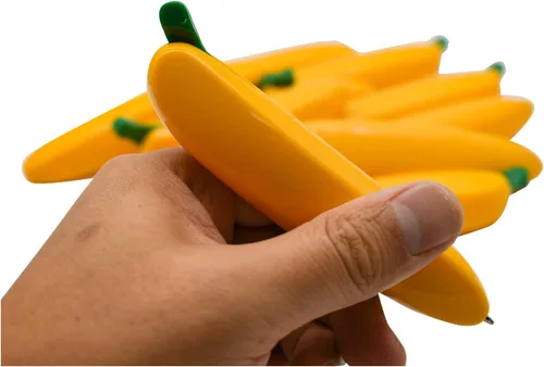 Miniatura 4 de 20 bolígrafos de plátano novedosos con frutas frescas, bolígrafos de escritura divertida, bolígrafos retráctiles de tinta negra de 0.039 pulgadas