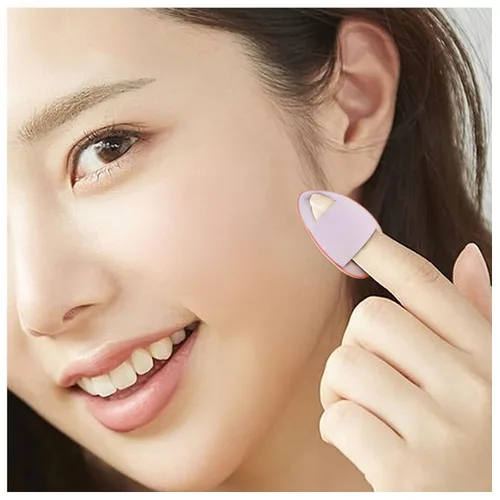 Miniatura 6 de WishLotus 6 esponjas de maquillaje en forma de gota para base de maquillaje reutilizables sueltas con estuche pequeño para mujeres y niñas y Negro