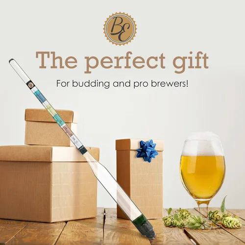 Miniatura 8 de Brewer's Elite Hidrómetro para fabricación casera de cerveza, vino, hidromiel y kombucha, juego de medición triple, estuche rígido y paño, probador