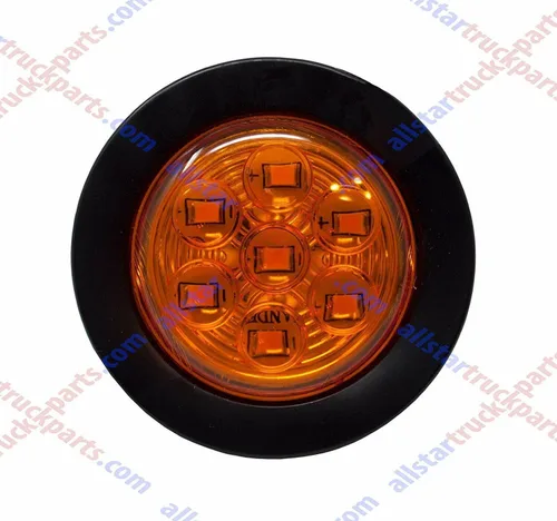 Miniatura 4 de 10 piezas de luces LED de 2" redondas ámbar para remolque con 7 luces de señalización [DOT FMVSS 108] [SAE P2] [Lente reflectora] [Arandela]