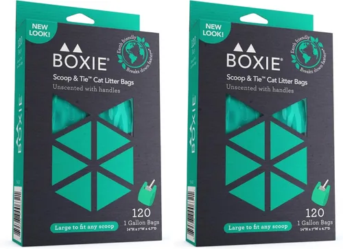 Miniatura 7 de Boxie - Bolsas de basura sostenibles para mascotas, 120 unidades, a prueba de fugas, asas fáciles de atar, ecológicas, control de olores, tecnología