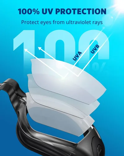 Miniatura 3 de Aegend Gafas de natación, gafas de natación sin fugas, protección completa para adultos, hombres, mujeres y jóvenes Negro (Lente de color negro)