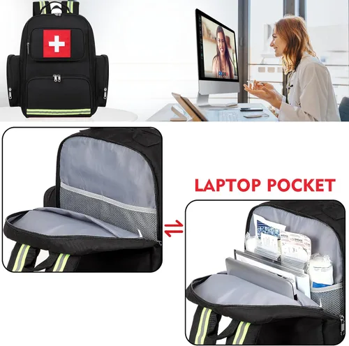 Miniatura 3 de Gatycallaty Mochila de primeros auxilios médica Emt bolsa de primeros auxilios vacía Ems emergencia salud en el hogar, senderismo, trauma, viajes