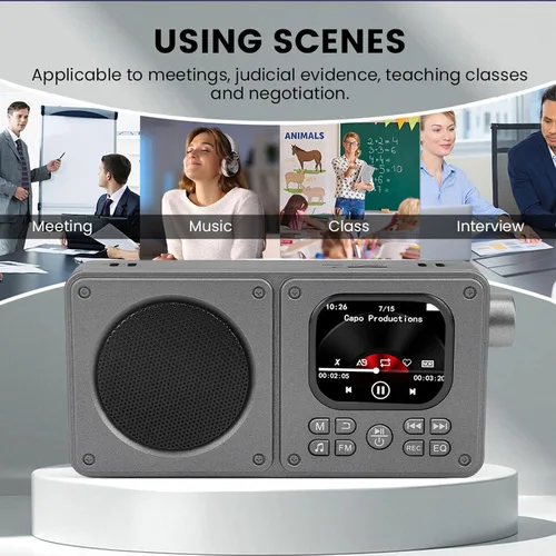 Miniatura 9 de Sanpyl Radio de video AM FM con altavoz Bluetooth 5.4, soporte de radio recargable reproductor MP3 MP4, con conector para auriculares de 0.138 in