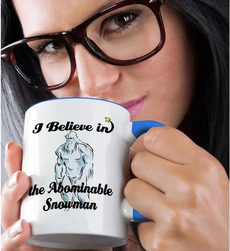 Miniatura 2 de dooni Designs Creo en diseños – Creo en Abominable Snowman – Tazas, Negro/Blanco