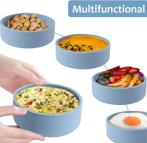 Miniatura 4 de Molde de silicona para freidora de aire, 3 piezas reutilizables para freidora de aire, sartén para huevos, molde antiadherente para huevos, molde