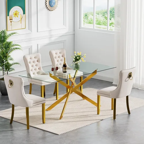 Miniatura 72 de HomVent Juego de mesa de comedor redonda de vidrio de 3 piezas, juego de mesa de comedor de vidrio templado para 2 mesas de cocina con 2 sillas